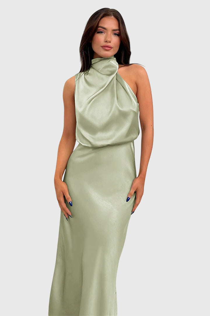 Ava | Glamourøs Satin Halterkjole