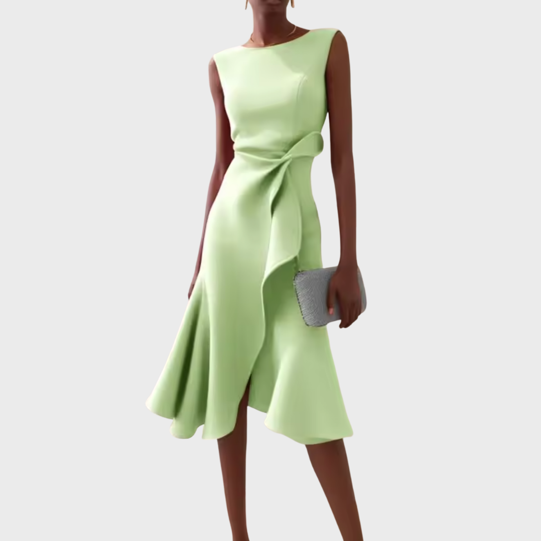 Eleanor | Kvinders Draperet Asymmetrisk Midi Kjole