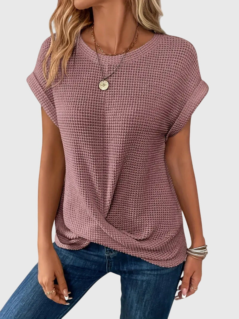 Isa | Elegant Bluse Med Rund Hals