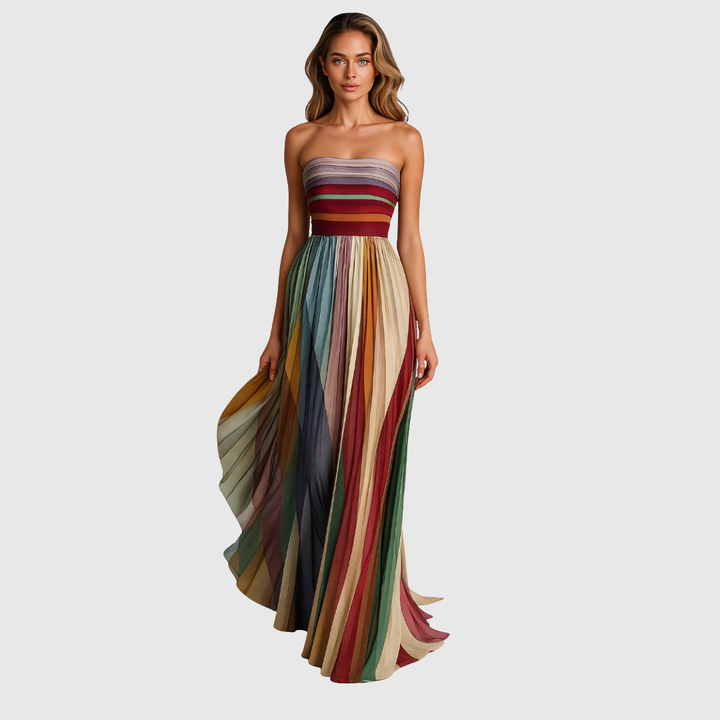 Isola | Chic Lang Kjole Med Elegante Detaljer