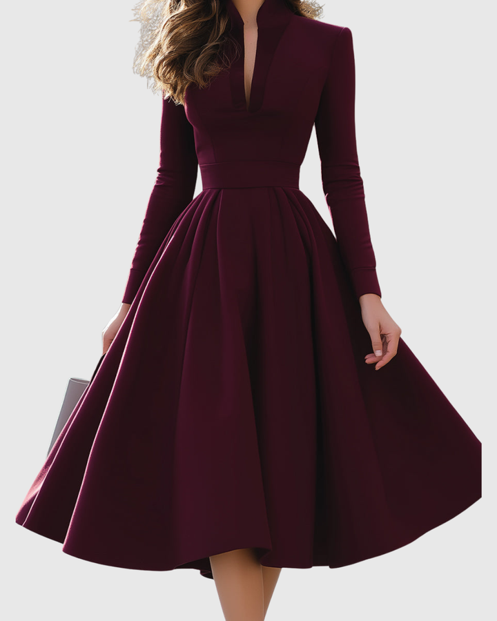 Avelina | V-Hals Midi Kjole