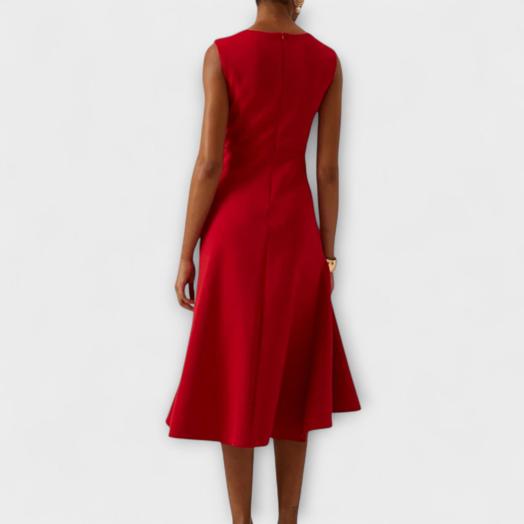 Eleanor | Kvinders Draperet Asymmetrisk Midi Kjole