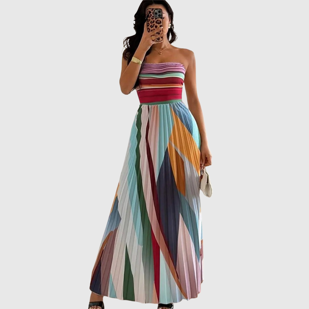 Isola | Chic Lang Kjole Med Elegante Detaljer