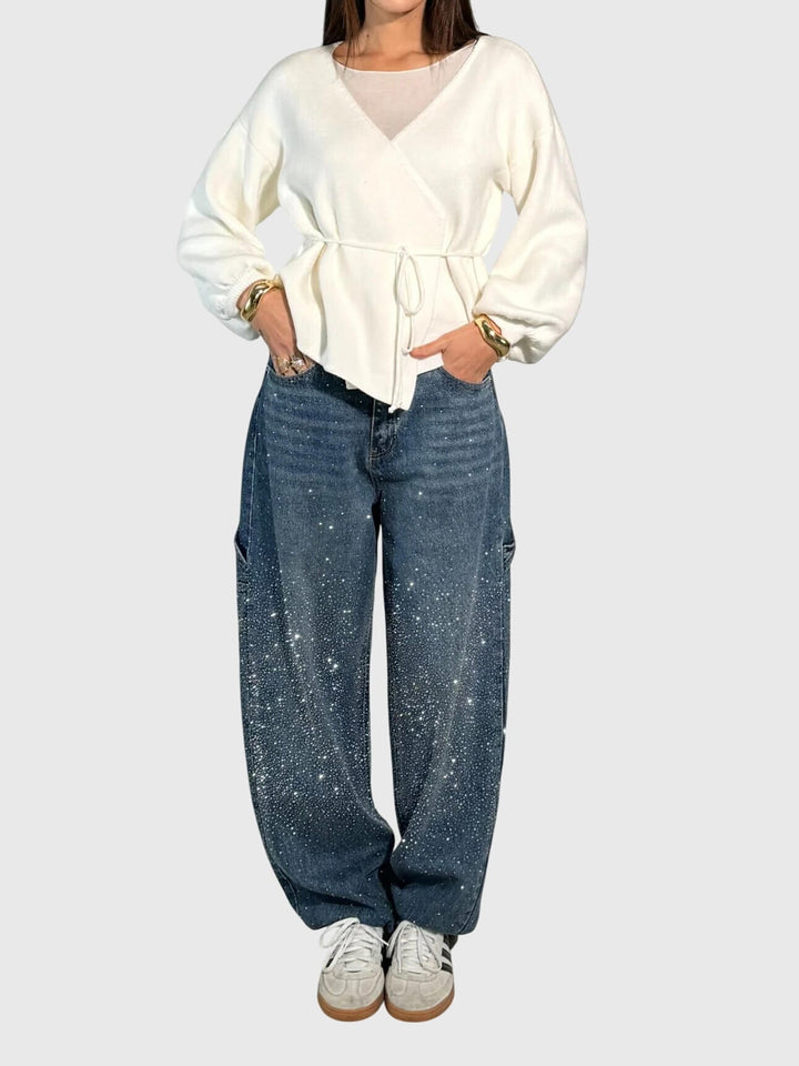 Kimberly | Kvinders Glitrende Diamant Denim Bukser