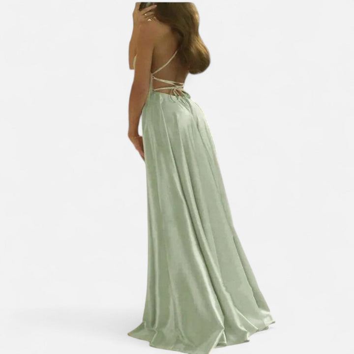 Margaret | Kvinders Moderne Pasform Satin Slids Maxi Kjole