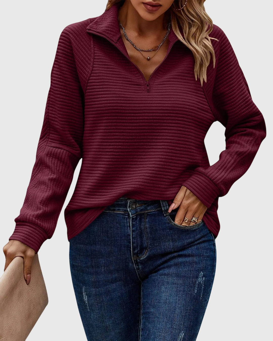 Abigail | Elegant Sweater Med Lynlås