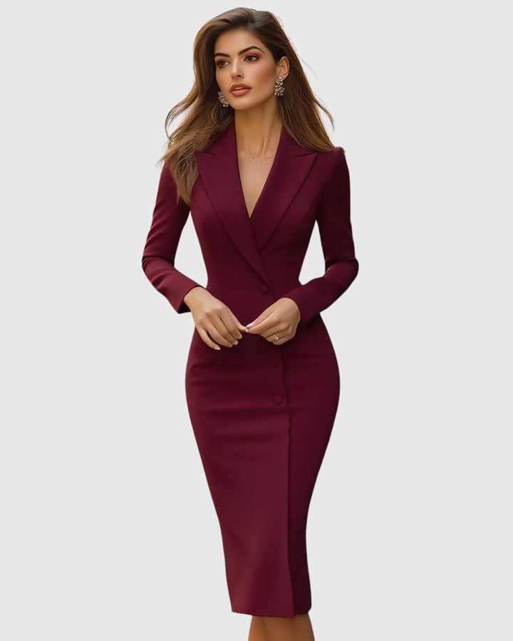 Seleneva | Elegant Skræddersyet Midi Kjole