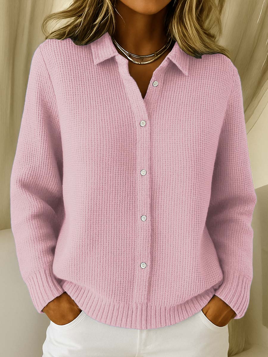Lisa | Klassisk Strikket Knap Cardigan