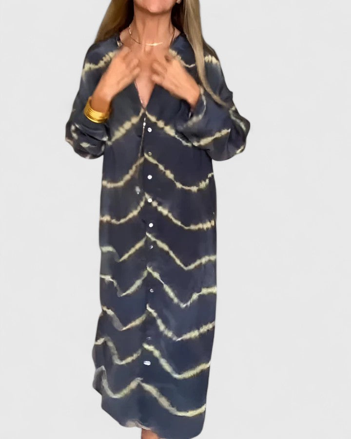 Amelie | Elegant Boho Stribet Maxi Kjole