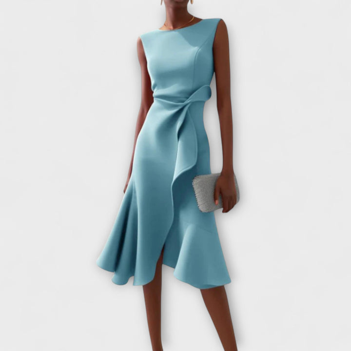 Eleanor | Kvinders Draperet Asymmetrisk Midi Kjole