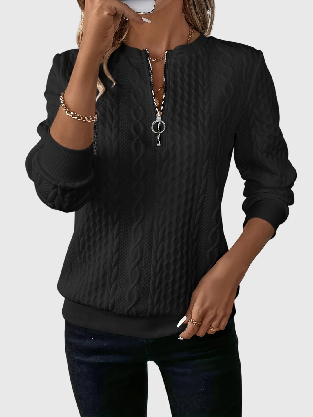 Nora | Sweater Med Lynlås