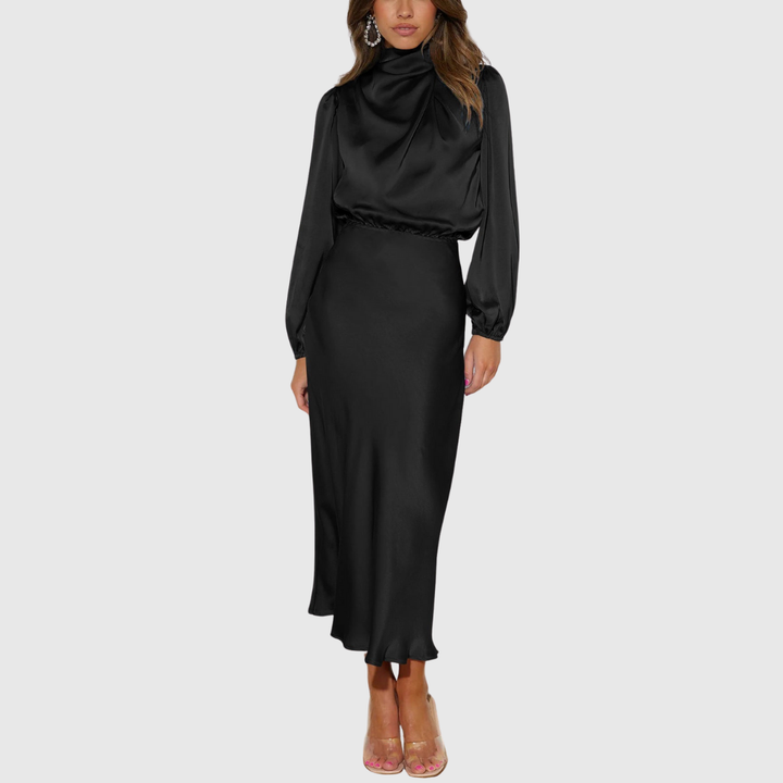 Maristella | Luksuriøs Satin Maxi Kjole