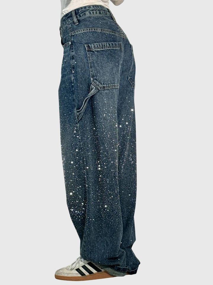 Kimberly | Kvinders Glitrende Diamant Denim Bukser