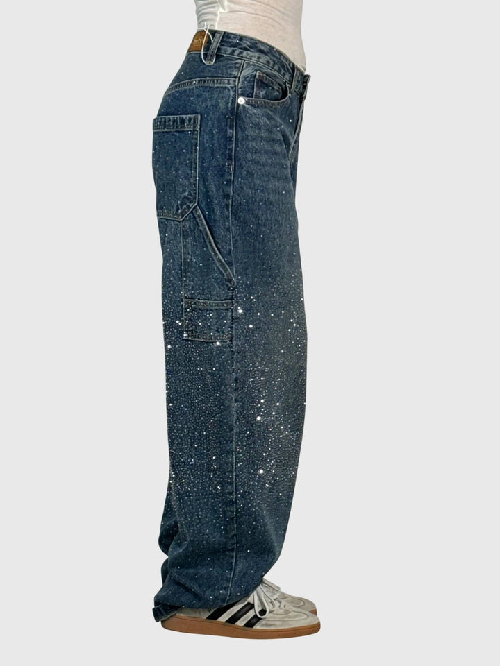 Kimberly | Kvinders Glitrende Diamant Denim Bukser