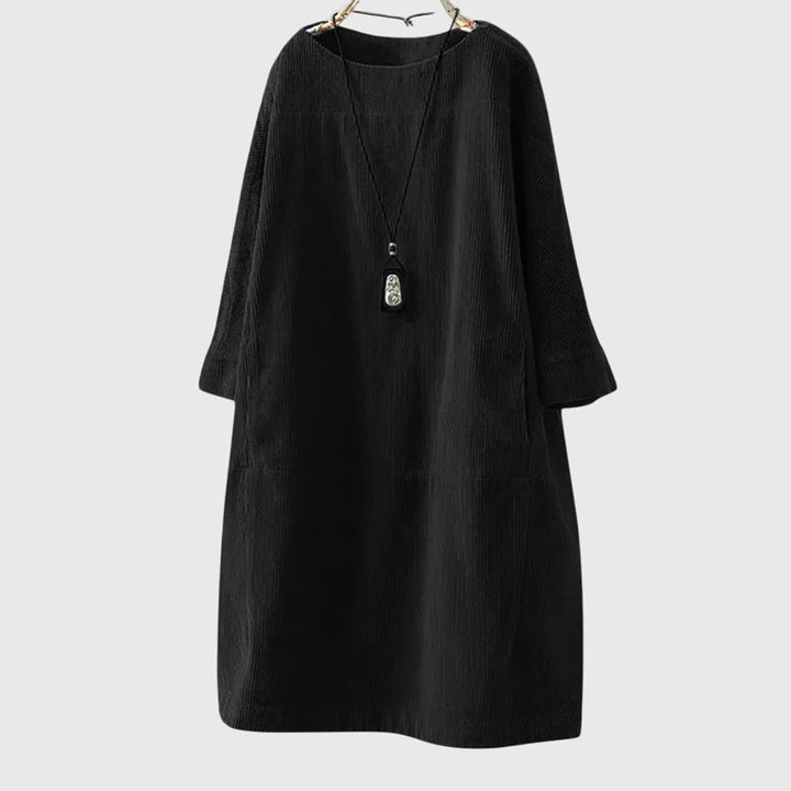 Grace | Afslappet Corduroy Midi Kjole