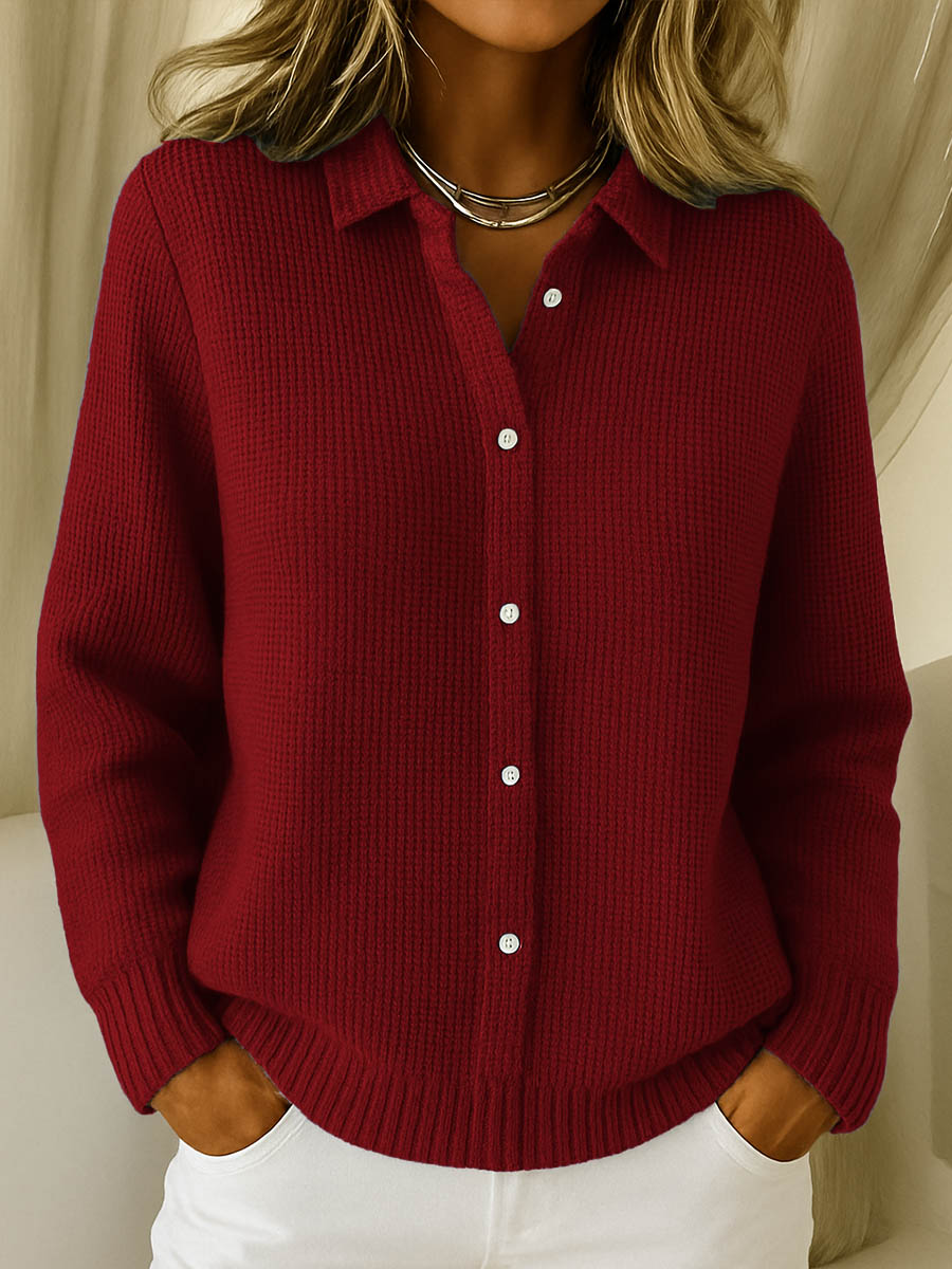Lisa | Klassisk Strikket Knap Cardigan
