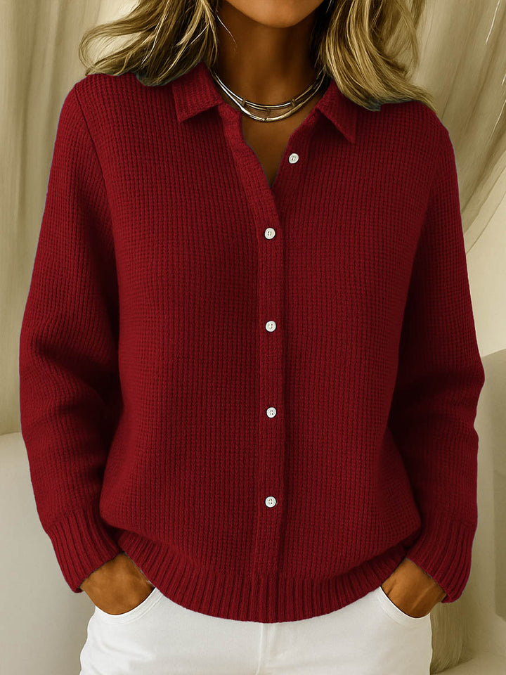 Lisa | Klassisk Strikket Knap Cardigan