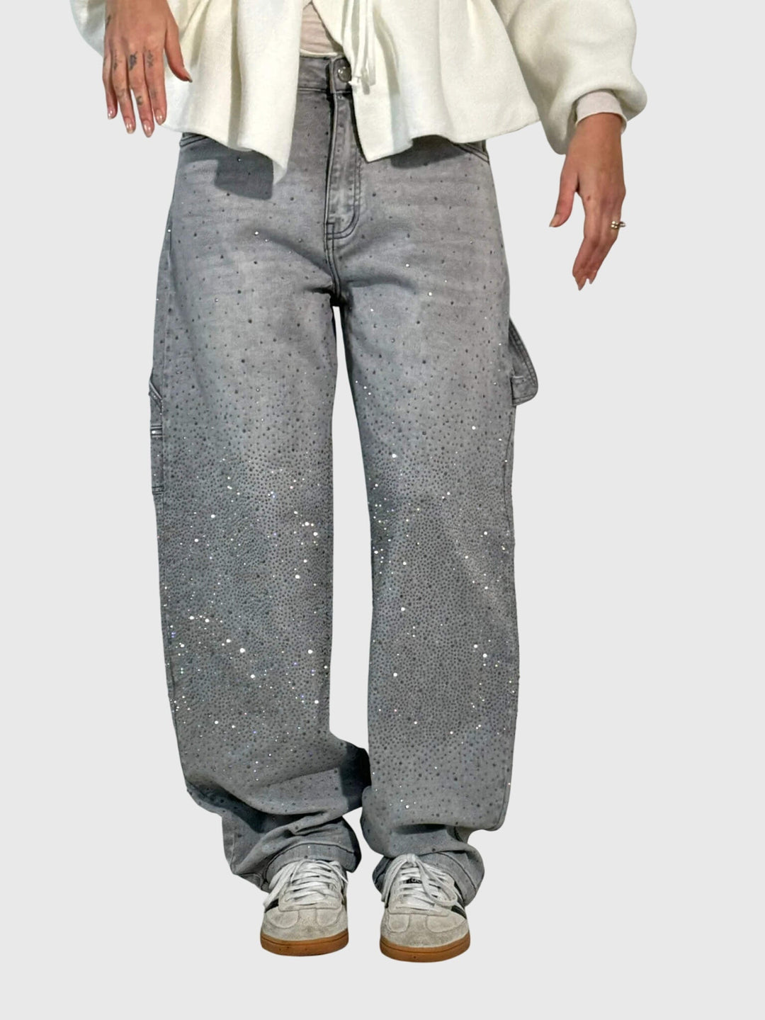 Kimberly | Kvinders Glitrende Diamant Denim Bukser