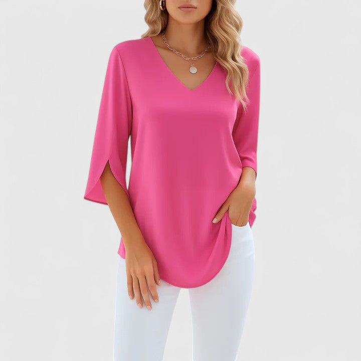 Violetta | Sofistikeret V-hals Bluse