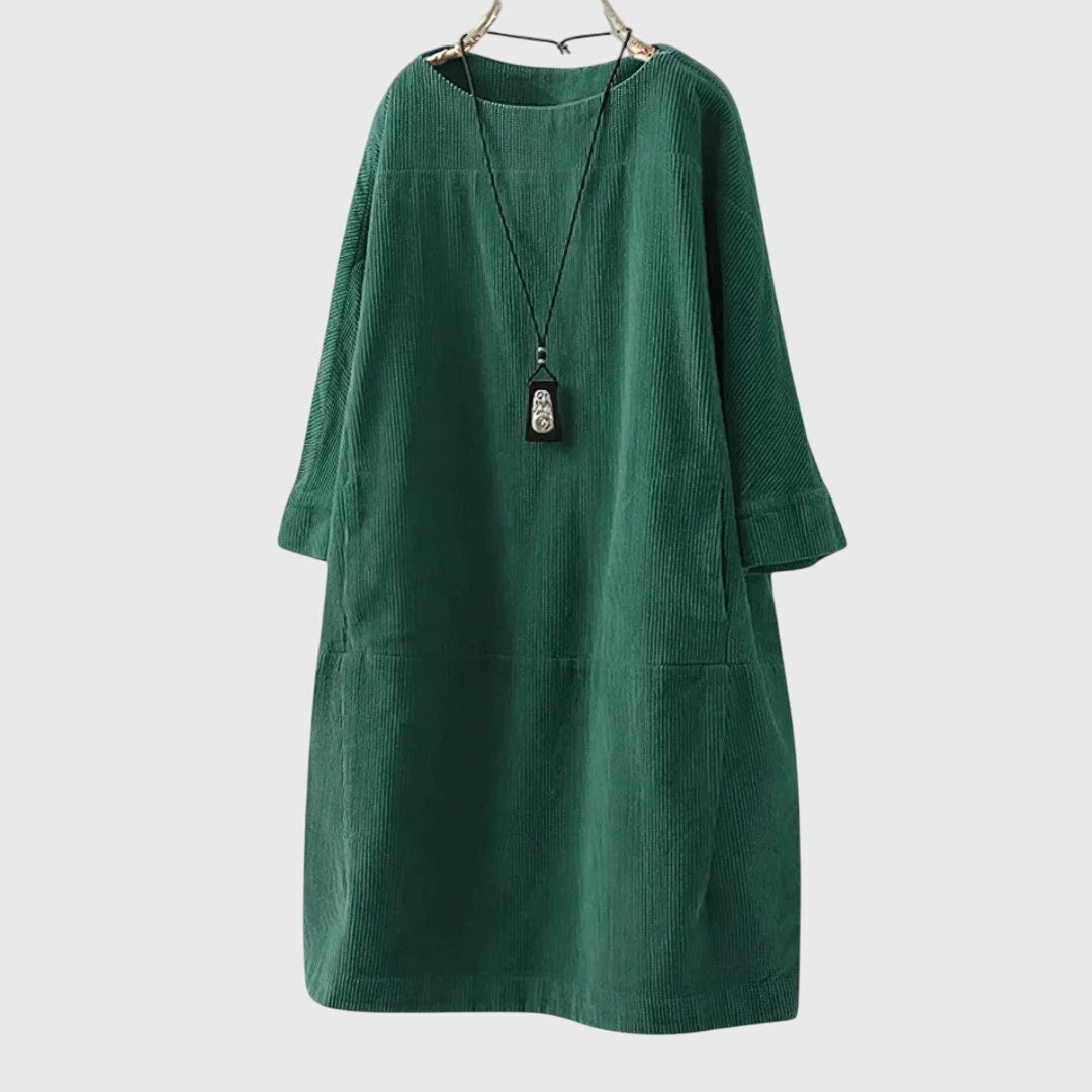 Grace | Afslappet Corduroy Midi Kjole