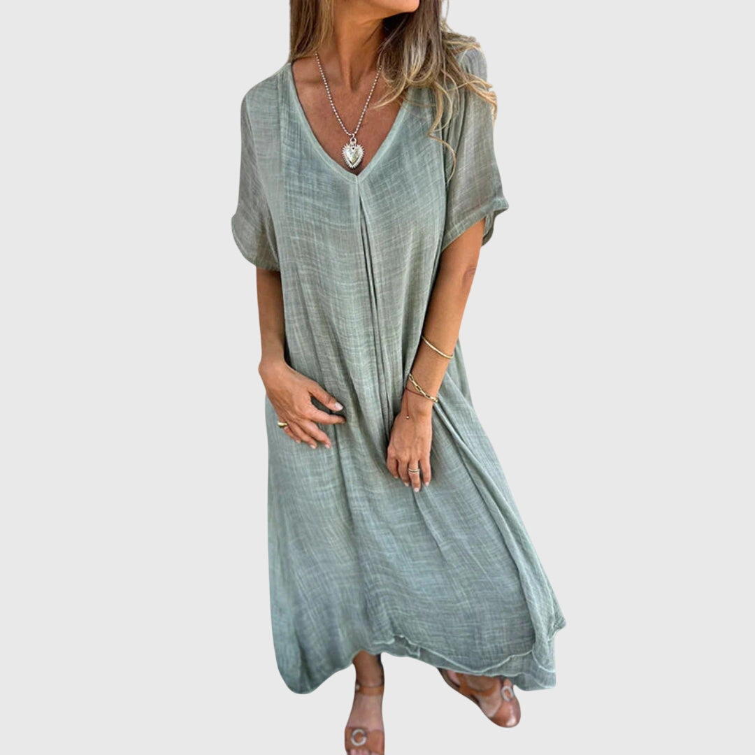Fiona – Elegant Let V-Hals Kjole