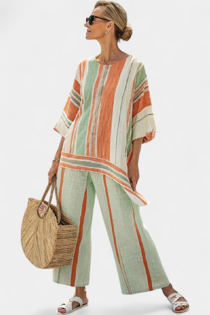 Bellmere | Elegant Asymmetrisk Top &amp; Vide Ben Bukser