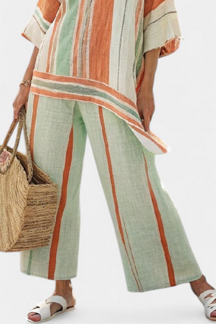 Bellmere | Elegant Asymmetrisk Top &amp; Vide Ben Bukser
