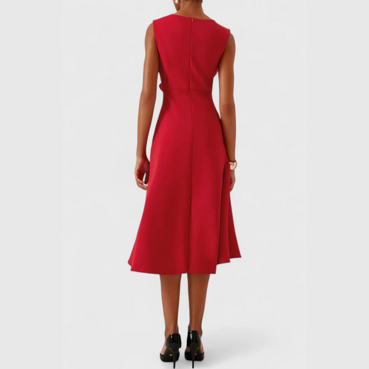 Eleanor | Kvinders Draperet Asymmetrisk Midi Kjole