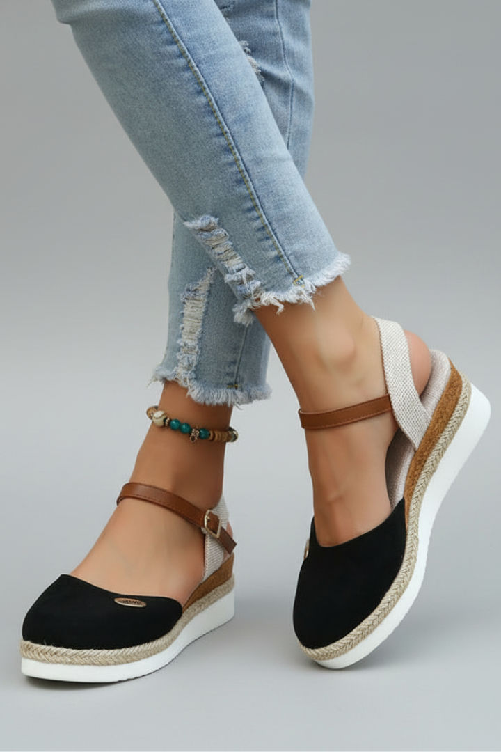 Maya  | Kvinders Lukkede Tå Espadrille Sandaler med Slingback Rem