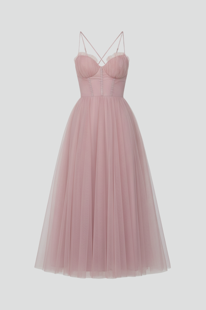 Grace | Kvinders Strapless Tulle Skirt Maxi Kjole