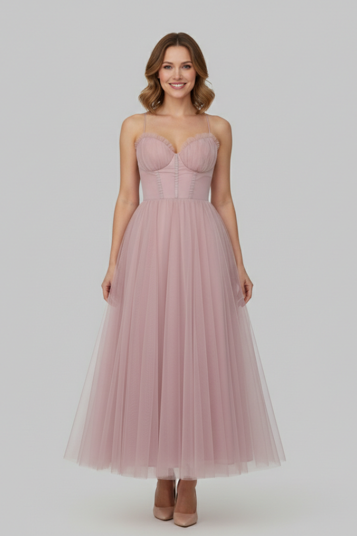 Grace | Kvinders Strapless Tulle Skirt Maxi Kjole