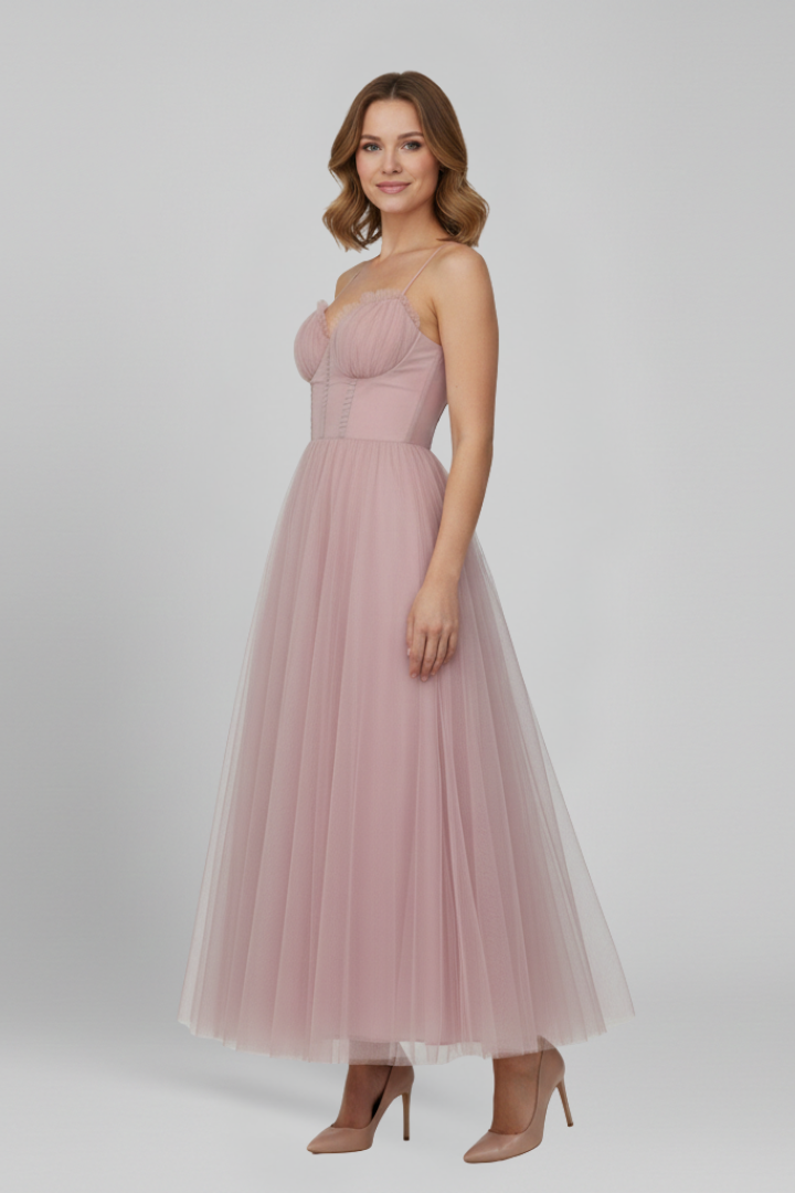 Grace | Kvinders Strapless Tulle Skirt Maxi Kjole