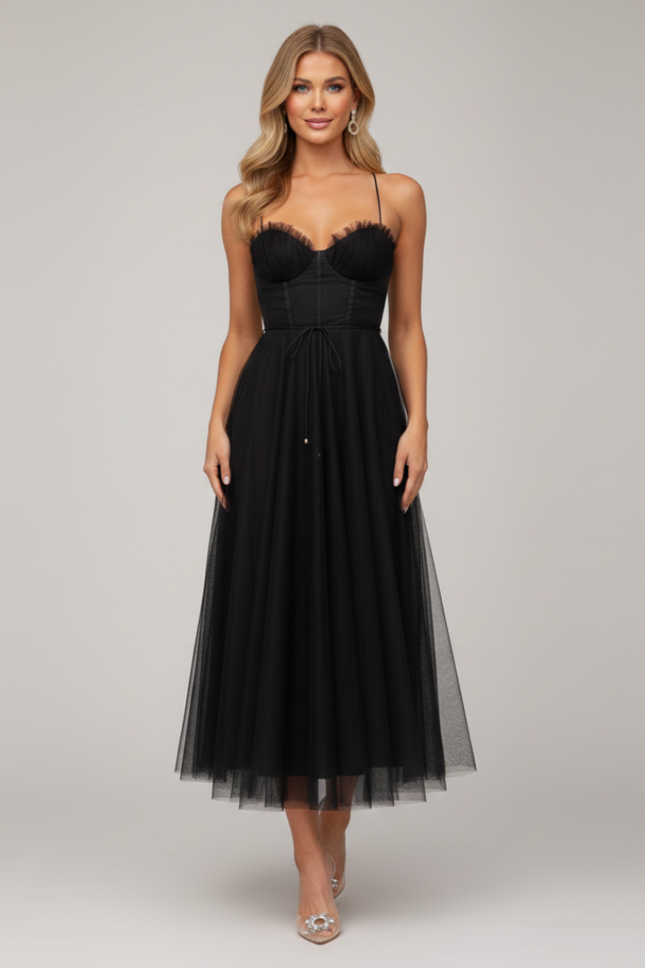 Grace | Kvinders Strapless Tulle Skirt Maxi Kjole