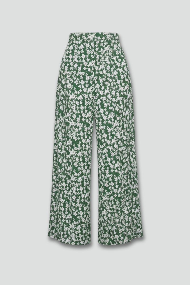 Bella | Kvinders Casual Palazzo Bukser med Blomsterprint og Bred Ben