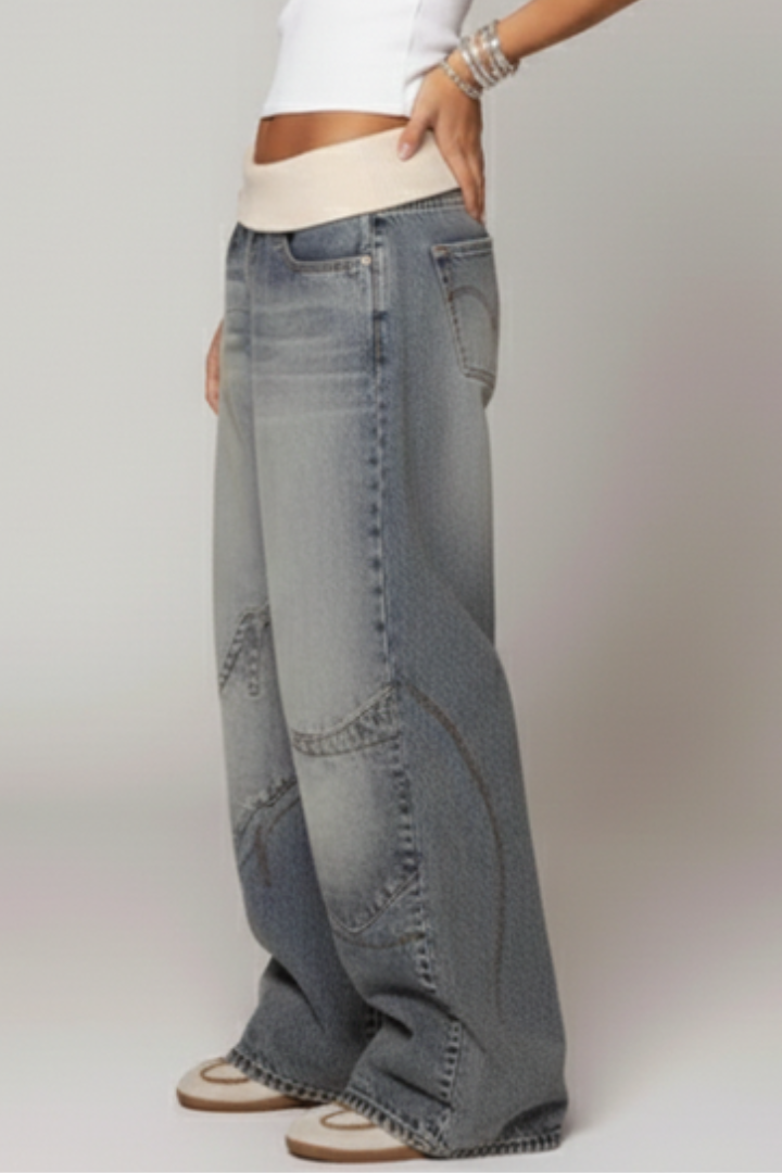 Madison | Kvinders Casual Baggy Bred-Leg Denim Bukser