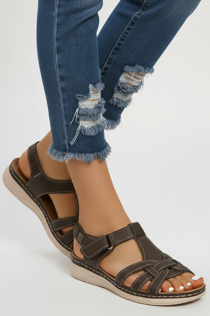 Hannah | Kvinders Retro Strop Sandaler med Spænde