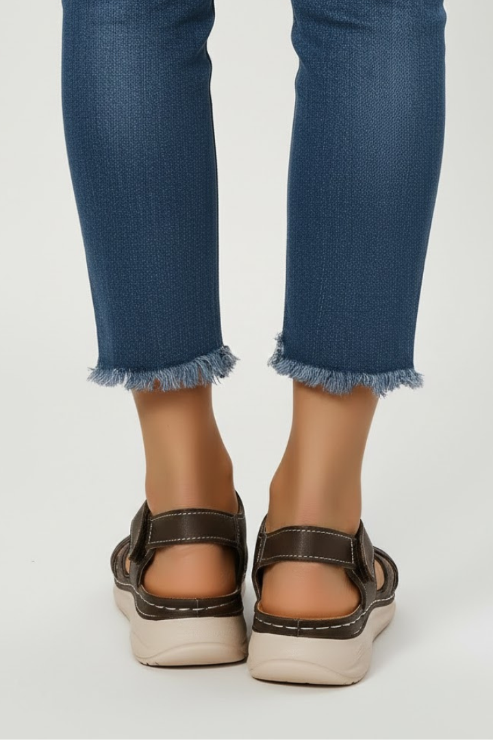 Hannah | Kvinders Retro Strop Sandaler med Spænde