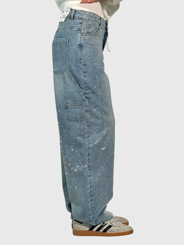Kimberly | Kvinders Glitrende Diamant Denim Bukser