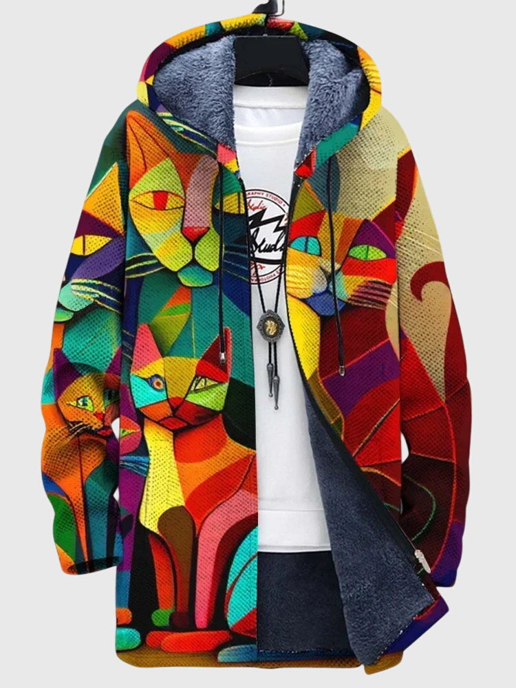Anna - Jakke med Kunstnerisk Print