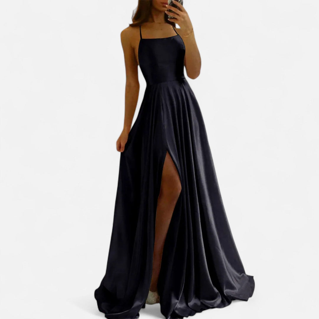 Margaret | Kvinders Moderne Pasform Satin Slids Maxi Kjole
