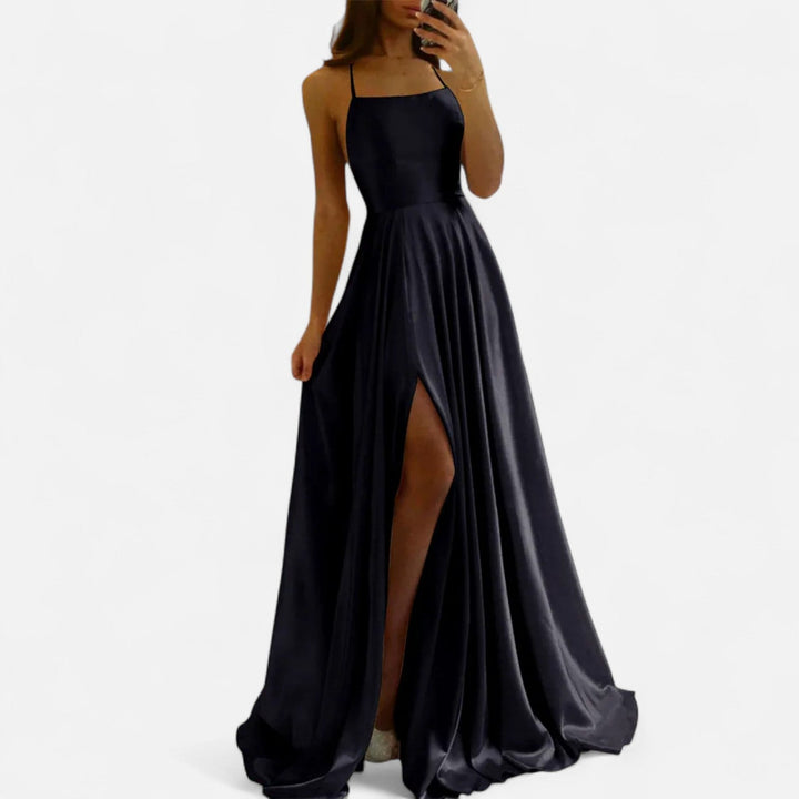 Margaret | Kvinders Moderne Pasform Satin Slids Maxi Kjole