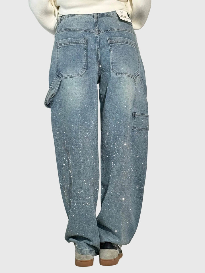 Kimberly | Kvinders Glitrende Diamant Denim Bukser