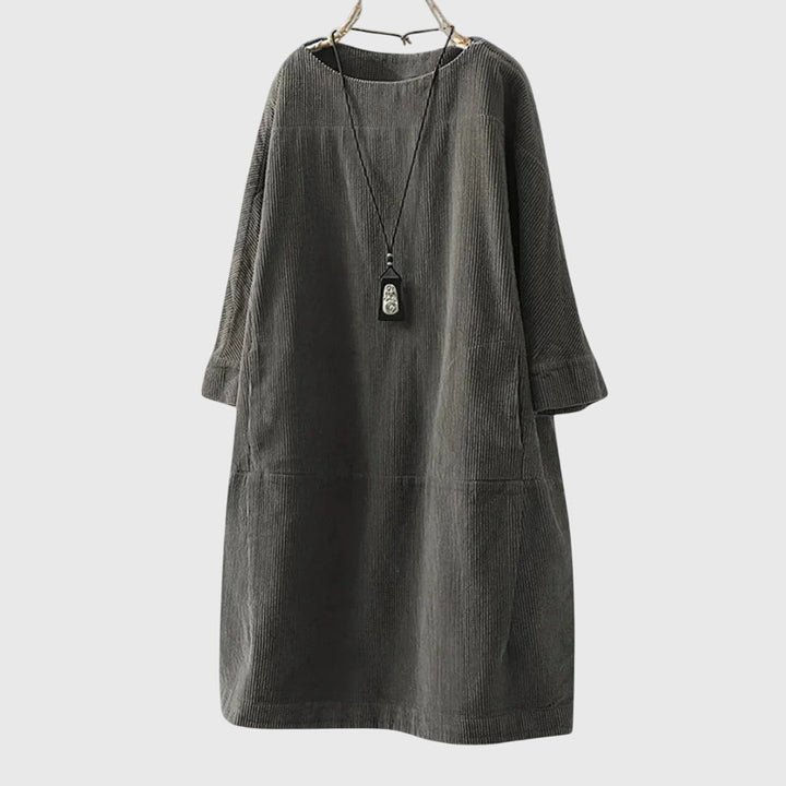 Grace | Afslappet Corduroy Midi Kjole