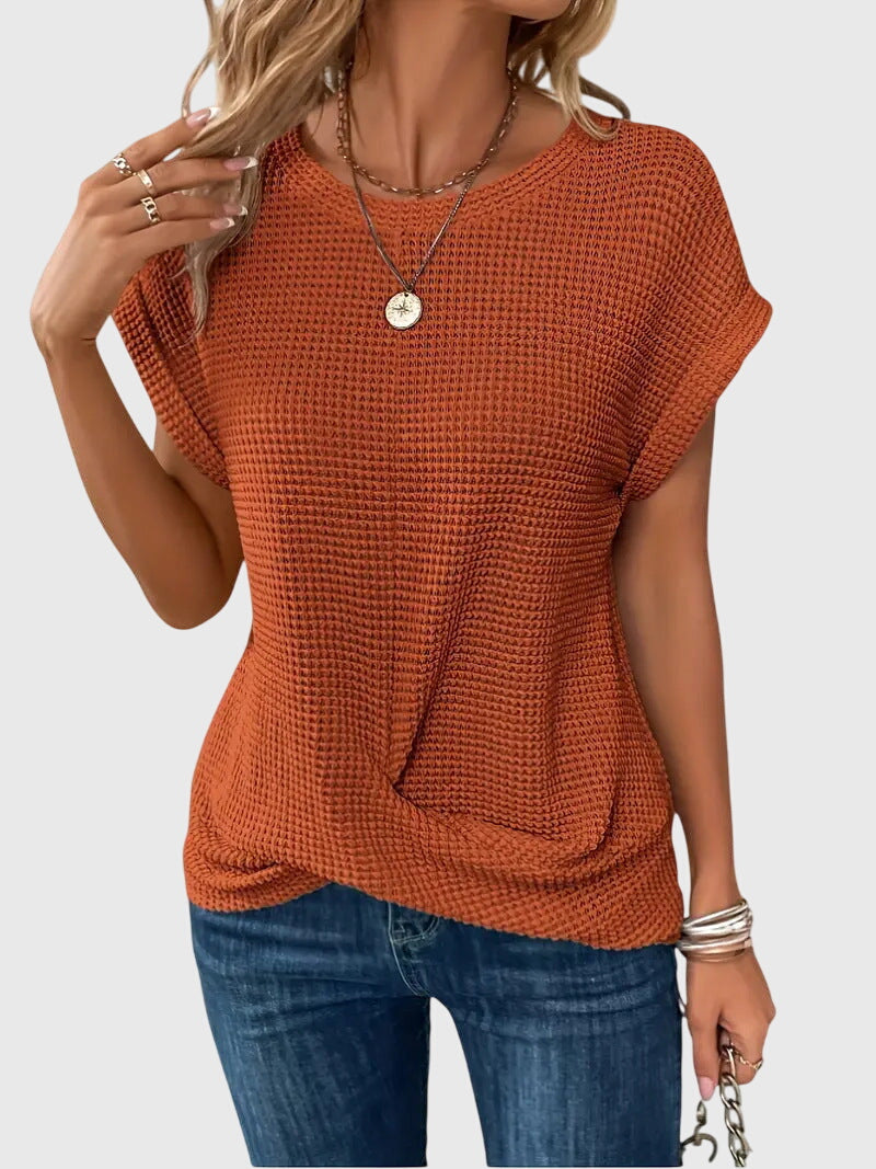 Isa | Elegant Bluse Med Rund Hals