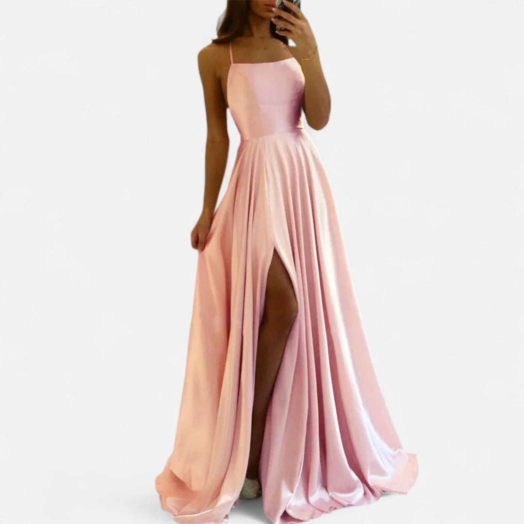 Margaret | Kvinders Moderne Pasform Satin Slids Maxi Kjole