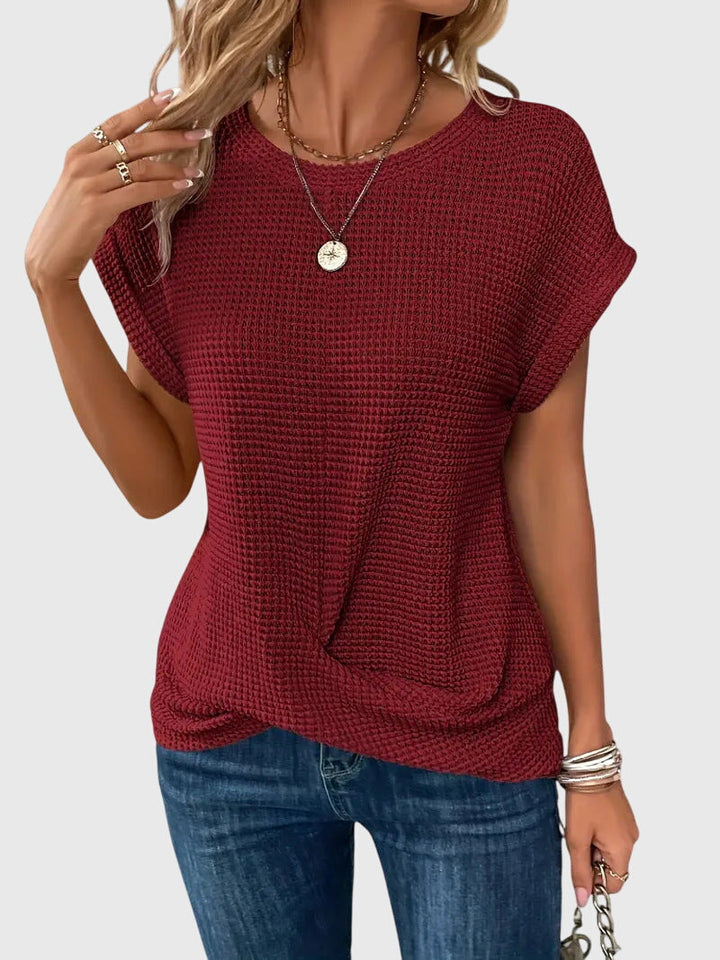 Isa | Elegant Bluse Med Rund Hals