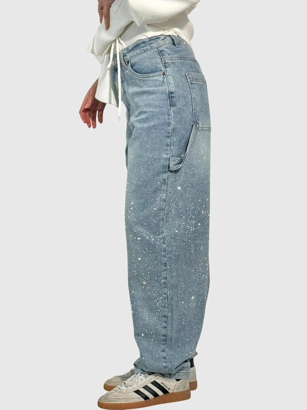 Kimberly | Kvinders Glitrende Diamant Denim Bukser