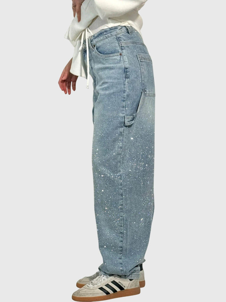 Kimberly | Kvinders Glitrende Diamant Denim Bukser