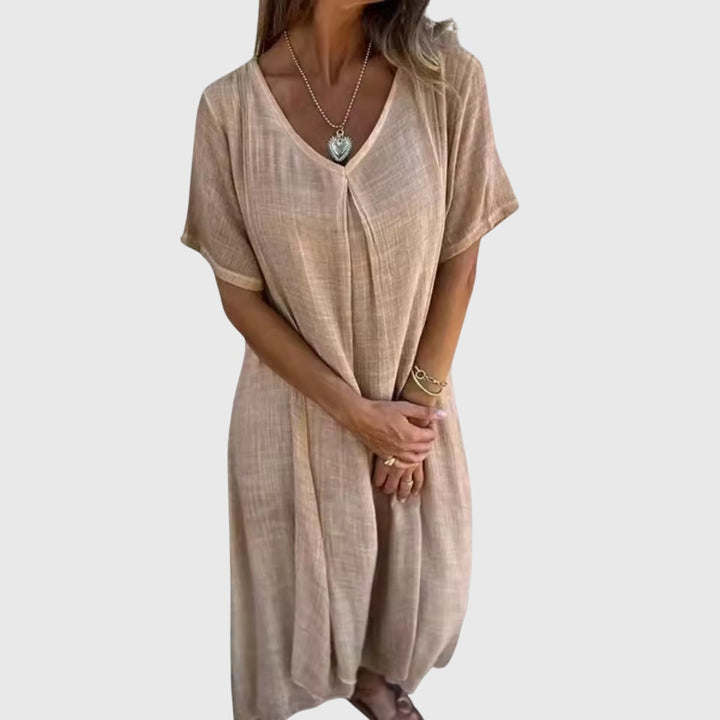 Fiona – Elegant Let V-Hals Kjole
