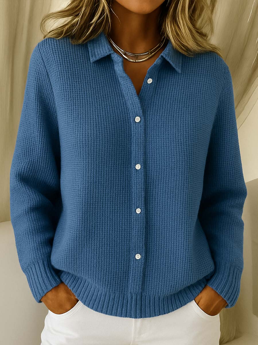 Lisa | Klassisk Strikket Knap Cardigan